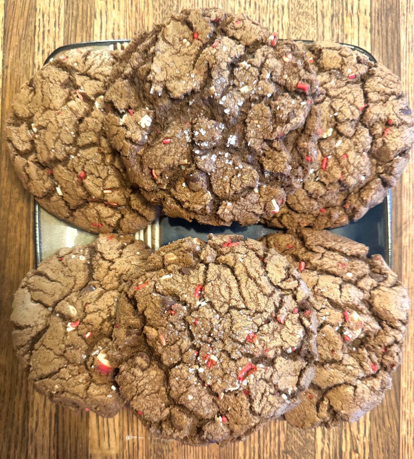 Jumbo Double Chocolate Peppermint Cookies - Pack of Six