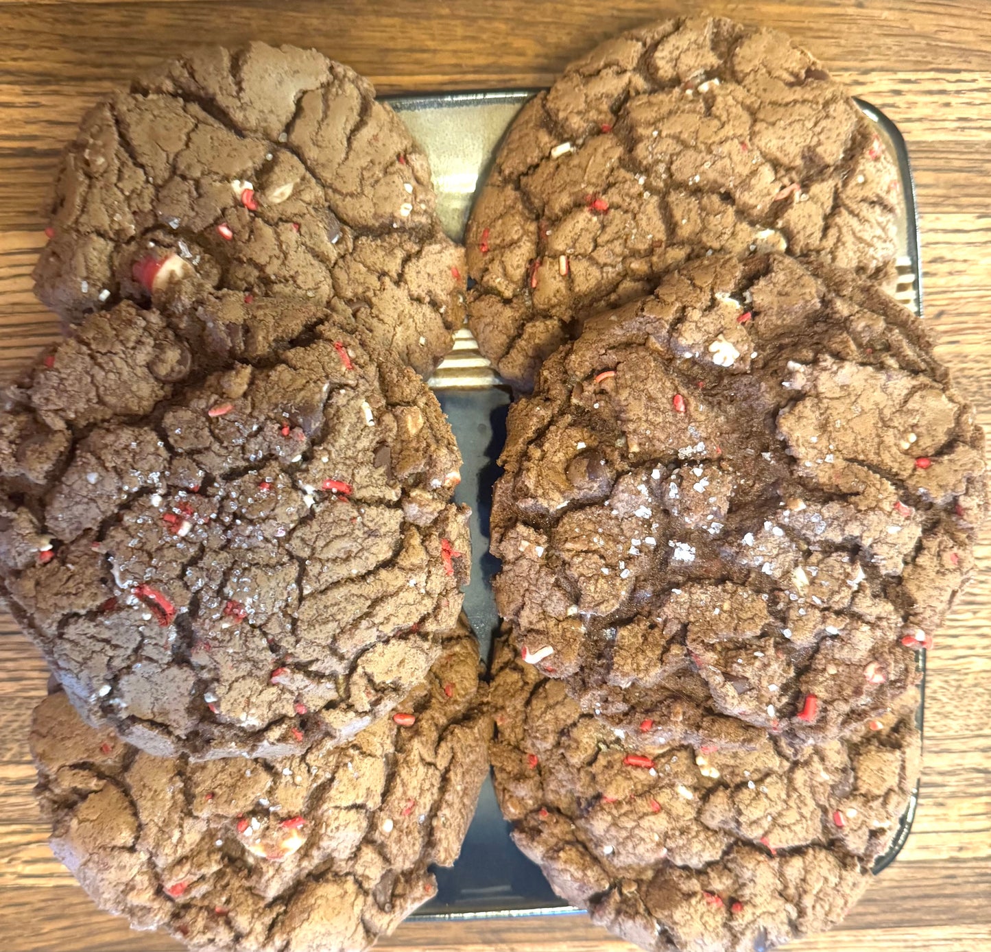 Jumbo Double Chocolate Peppermint Cookies - Pack of Six