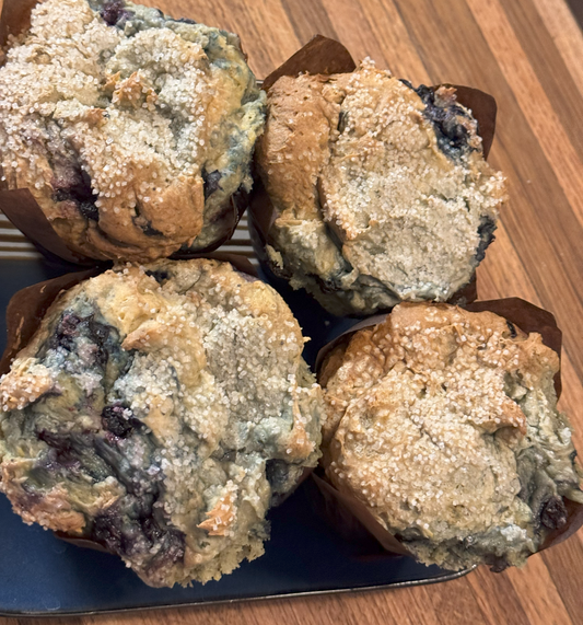 Gluten-Free Blueberry Lemon Poppyseed Muffin
